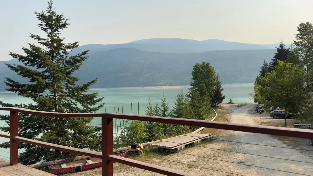 Scenic view of Kinbasket Lake Resort area