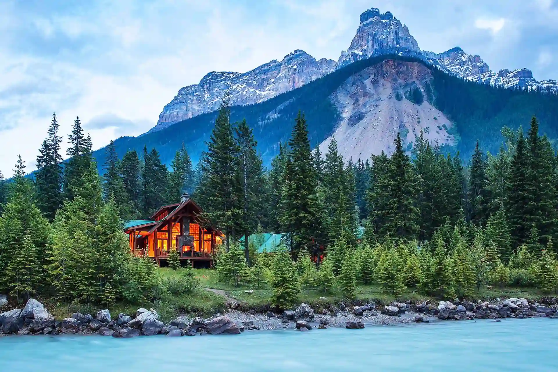 View of Kinbasket Lake Resort accommodations